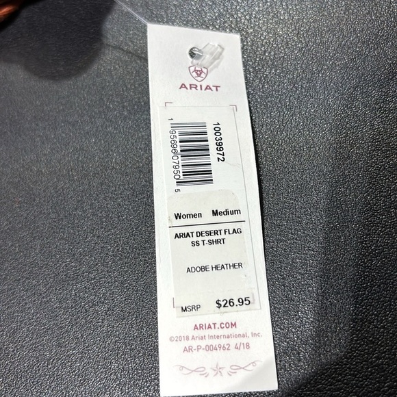 Ariat Desert Flag Cactus logo,short sleeve, scoopneck,extended back hem,T-shirt - Picture 7 of 9